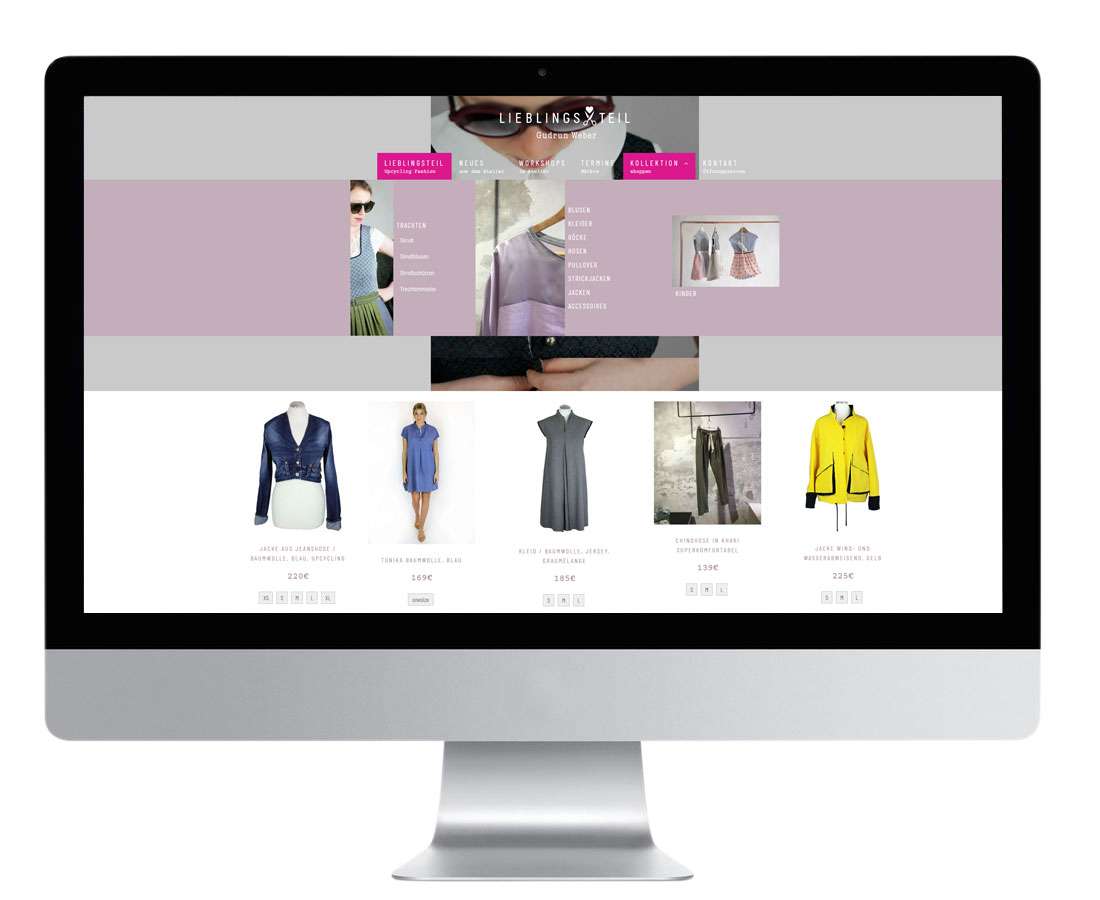 Gestaltung online Shop für Lieblingsteil Upcycling Fashion